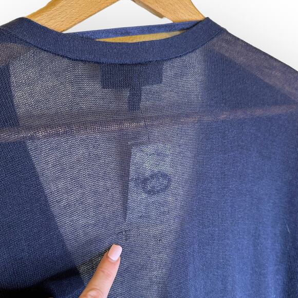 Lane Bryant New Short Sleeve Long Line Open Cardigan Sweater 18/20 Navy Blue - Picture 8 of 10